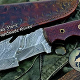 Custom Handcrafted Damascus Steel Tops Tracker Knife - Ideal for Survival, Camping & Tactical Use | KBS Knives