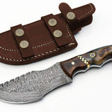 Custom Handcrafted Raindrops Damascus Steel Tom Brown Tracker Knife - Ideal for Survival, Camping & Tactical Use | KBS Knives