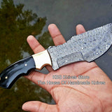 Custom Handcrafted Raindrops Damascus Steel Tops Tom Brown Tracker Knife - Ideal for Survival, Camping & Tactical Use | KBS Knives