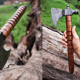 Custom Handmade Damascus Steel Pipe Tomahawk – Rosewood Handle with Smoke Pipe
