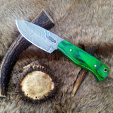 Custom Handcrafted Full Tang Damascus Steel Bushcraft Knife