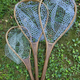 XL 18"x14" - Adams Dry Fly Engraved - Natural Fly Fishing Traditional Landing Net - Handcrafted & Made in USA