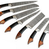 07 PCS Custom Handmade Damascus Steel Kitchen Set