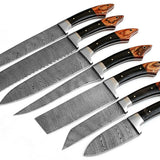 07 PCS Custom Handmade Damascus Steel Kitchen Set