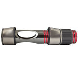 Aluminum spinning reel seat, Model DAPS by Seaguide with red accents and dark hood