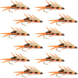 Double Bead Peacock Stonefly Nymph with Amber Biot Legs Fly Fishing Flies - 1 Dozen Flies Hook Size 14