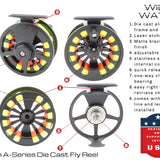 Die Cast 5 Weight or 6 Weight Fly Reel, Floating WF 5wt Line | 20# Backing | 5X Leader | Wild Water Fly Fishing