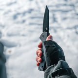 The Clip Point Folding Pocket Knife Giftset for Men and Women (Black and Orange)
