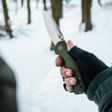 The Clip Point Folding Pocket Knife Giftset for Men and Women (Silver and Green)