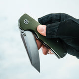 The Clip Point Folding Pocket Knife Giftset for Men and Women (Silver and Green)