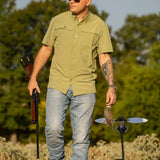 Short Sleeve Solid Lifestyle Button Down w/ REPEL-X