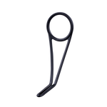 Single-foot fishing line guide with black frame and black ring