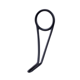 Single-foot fishing line guide with black frame and black ring