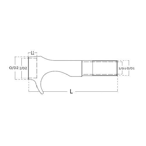 SEAGUIDE casting reel seat technical line diagram with length and diameter callouts