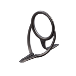 Double-foot rod guide with oval ring, black frame and metallic inner ring