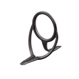 Double-foot rod guide with oval ring, black frame and metallic inner ring