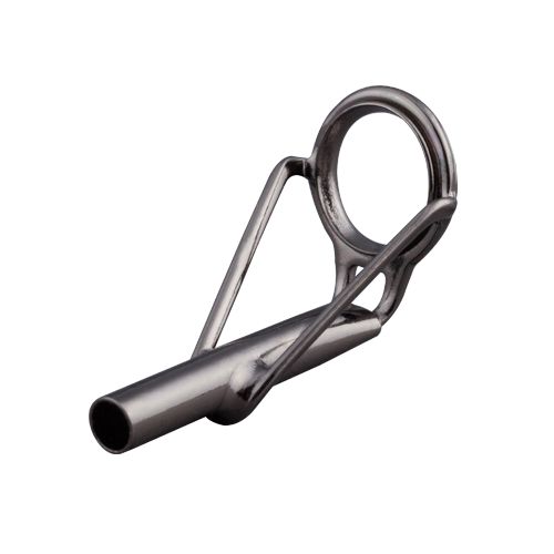 Fishing rod tip top with silver tube and stainless steel ring