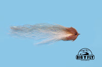 EZ baitfish fishing lure with tan and brown feather body