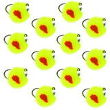 Tungsten Bead Tactical Euro Hot Chartreuse Jig Egg - 12 Flies Size 14