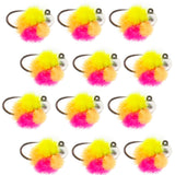 Tungsten Bead Tactical Euro Clown Jig - 12 Flies Size 14