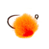 Tungsten Bead Tactical Euro Hot Orange Jig Egg - 12 Flies Size 14