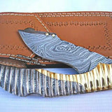 Everyday Carry Damascus Steel Folding Pocket Knife - Elegant Edge