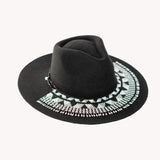 Black Beaded Hat Necklace