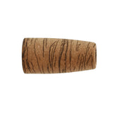 Cork fishing rod fighting butt grip, cylindrical dark brown with vertical striations