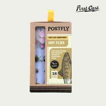 First Cast dry flies assortment box with 18 flies, beginner packaging