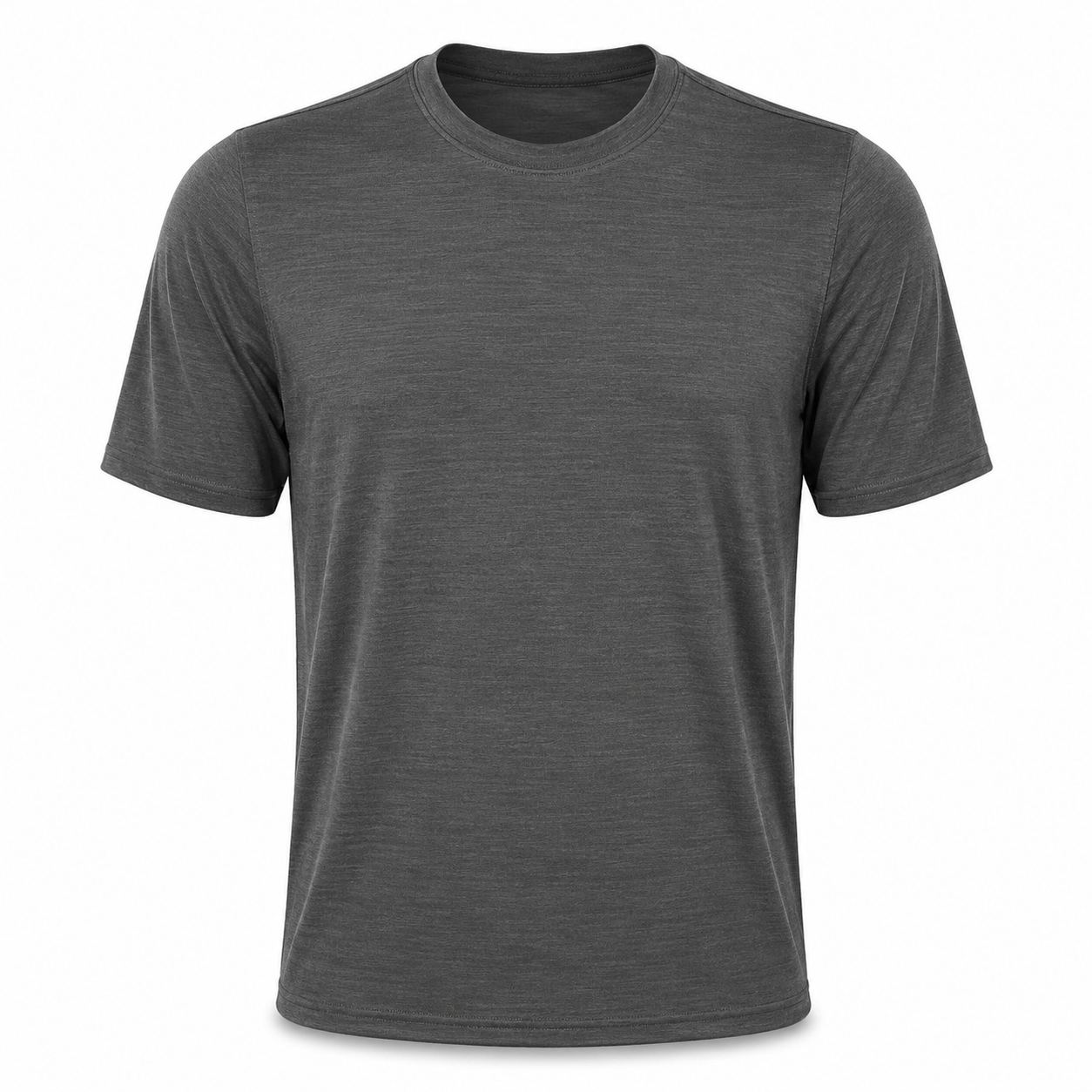 Gray heather crew-neck short sleeve performance shirt
