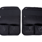 Ford Transit rear door storage panels pair, black fabric organizer with multiple pockets