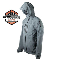 AllClima 3L rain jacket in slate blue, hooded zip-front