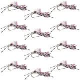 Fat Albert Pink Foam Body Grasshopper Fly - 1 Dozen Flies Hook Size 10