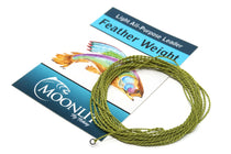 Furled leader with green braided line and included metal tip ring