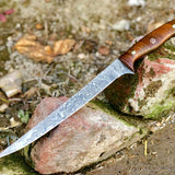 Fish Knife – 8" Damascus Blade with Sheath