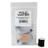 Foam Beetle Fly Tying Material Kit, size 14 | Wild Water Fly Fishing