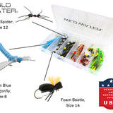 Foam Fly Assortment, 40 Flies | Bass | Trout | Panfish | Wild Water Fly Fishing