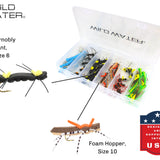 Foam Fly Assortment, 40 Flies | Bass | Trout | Panfish | Wild Water Fly Fishing