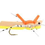 Foam Grasshopper, Size 10 | Tan and Yellow | Qty. 6 | Wild Water Fly Fishing