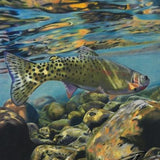 Women's Sun Protective Fishing Shirt Pink Blossom/Freestone Cutthroat Trout