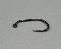 Barbless jig fly hook 9230, dark curved hook with straight eye