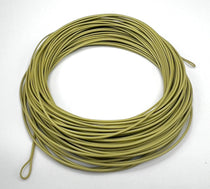 Coiled olive-green cord with a loose end, neatly wound in a circular bundle
