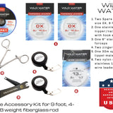 Fly Fishing Kit with Fiberglass Rod, 8wt | 9ft | 4-Piece | Wild Water Fly Fishing