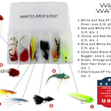 Fly Fishing Kit with Fiberglass Rod, 8wt | 9ft | 4-Piece | Wild Water Fly Fishing