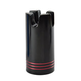 Black aluminum gimbal holder with red accent ring at the base