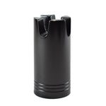 Black aluminum gimbal holder with two U-shaped slots and red accent band