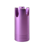 Purple aluminum gimbal holder with two top U-shaped slots and ridged base