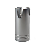 Polished silver aluminum gimbal holder with two top U-shaped slots