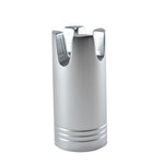Silver aluminum gimbal holder with three-piece top cutouts and ridged base