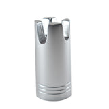 Silver aluminum gimbal holder with three-piece top cutouts and ridged base